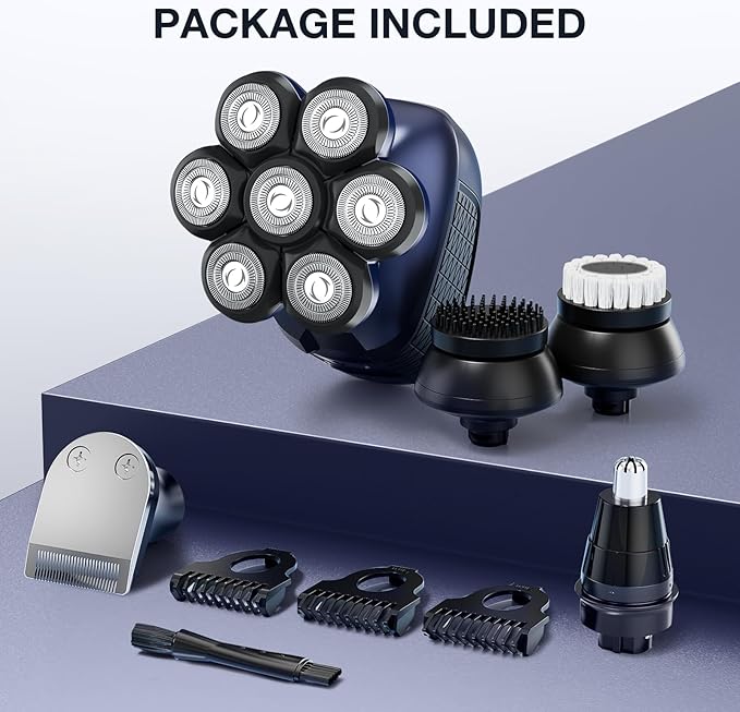 Head Shavers for Bald Men: 5-in-1 Electric Razor - Waterproof Shaving Grooming Kit for Balder - Turbo Speed & Precision Blades