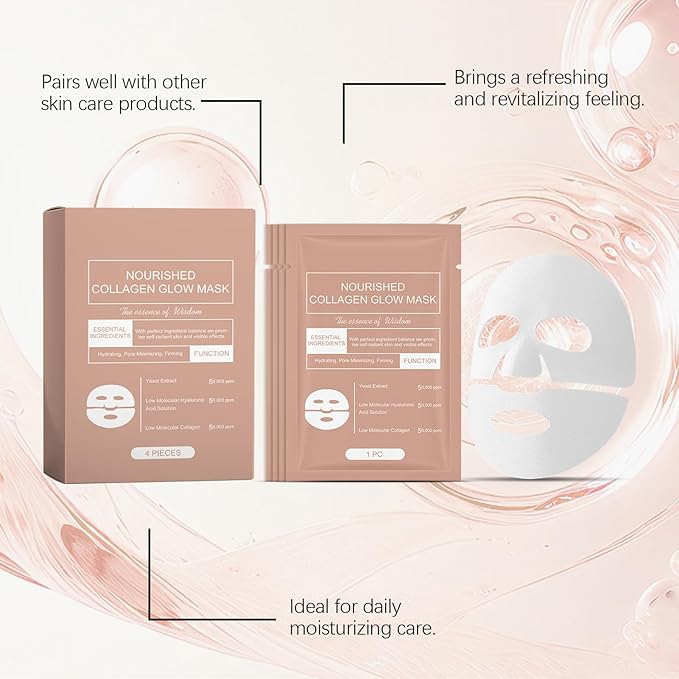 Retinol Collagen Face Mask – Korean Tightening Hydrogel Overnight Mask, Deep Moisturizing & Elasticity Boost, Long-Lasting Hydration & Brightening Skin (Collagen Face Mask)