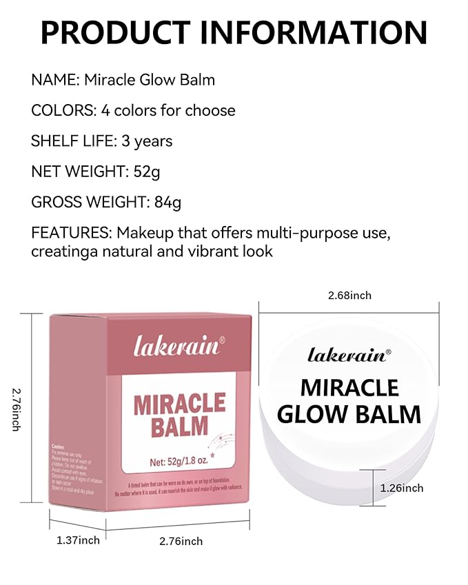 Multi Glow Balm,Miracle Glow Balm Tinted Face Creamy Blush for Cheeks Lip Eye,Hydrating Lightweight & Blendable Color,Shimmer Blusher Facial Makeup,Mother's Day Gift for Women Girl -03 Sheer Pink