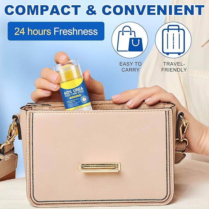 60% Urea Foot Care Stick with 2% Salicylic Acid, Urea Foot Cream for Cracked Heel Repair & Callus Remover, Dry Feet, Elbows, Knees, Hands, Moisturise & Soften Skin (40G)