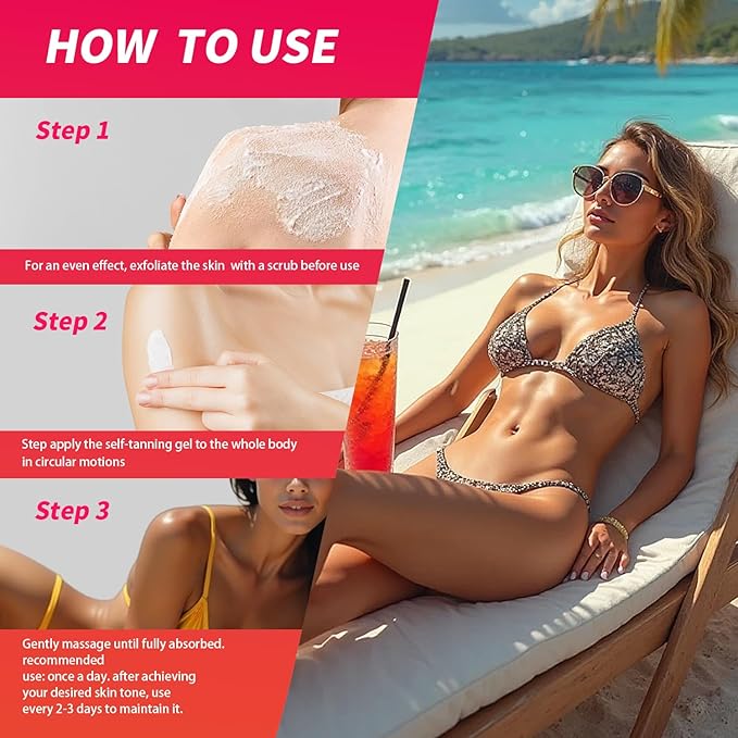 Intensive Tanning Gel, Browning Tan Accelerator Cream, Outdoor Indoor Sun Tanning Oil Lotion with Carrot, Fast Deep Bronzer & Long-Lasting Glow, 3.5 Fl Oz, Tropical Watermelon Scent