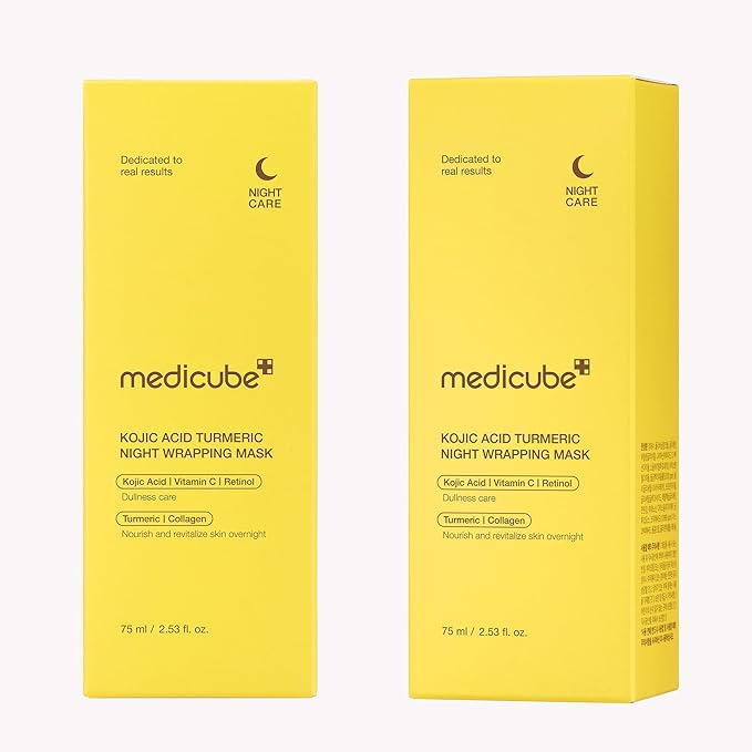 medicube Kojic Acid Turmeric Overnight Wrapping Peel Off Mask – Brightens & Defends Against Skin Stress for a Clear, Glowing Complexion, Korean Skincare, 2.53 fl. oz.