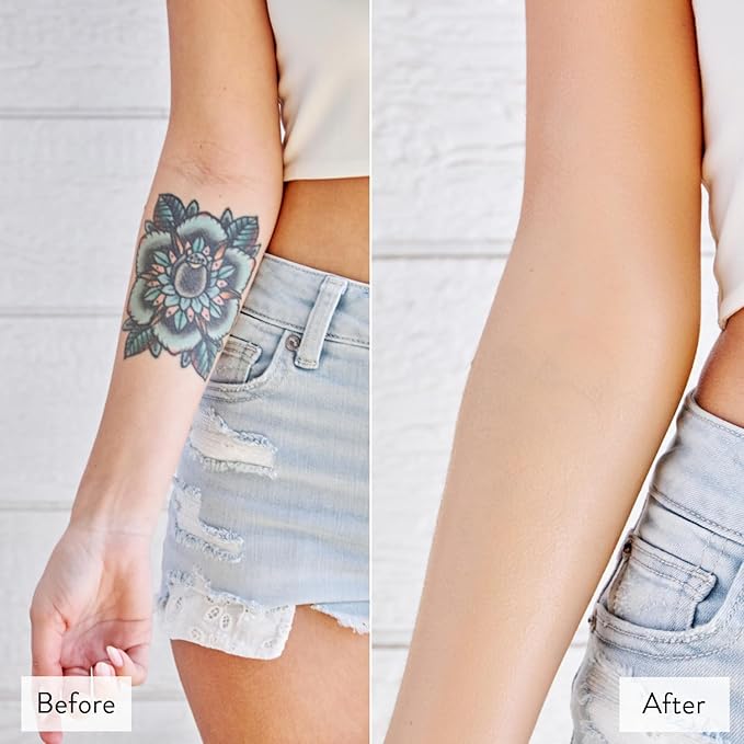 Best Bronze Bombshell Body Makeup - Tattoo Cover Up Makeup & Body Foundation Waterproof - Tattoo Concealer Waterproof for Scars, Varicose Veins Cover Up & Leg Foundation (NC44.5 Fairest Glow)