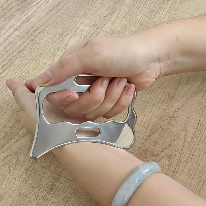 BYYDDIY Stainless Steel Gua Sha Derma Edge Massage Tools-Scraping Massage Tools,Muscle Scraper Tool (D2)