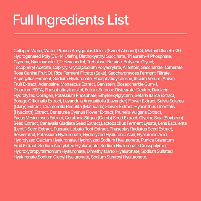 Estro Ampoule – Vegan Collagen Water & 13 Hyaluronic Acids Serum with Pomegranate and Soy Extracts for Hydration, Radiant Glow & Firm Skin 30 ml, 1.01 fl oz