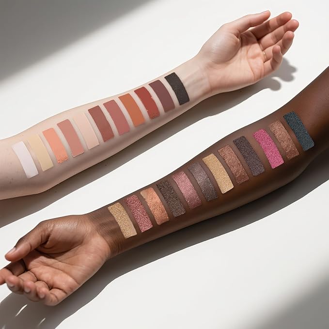 12 Colors Makeup Eyeshadow Palette*2 Pack, Natural Nude Matte & Shimmer Eye Shadow Palette and eyeshadow brush Set,Waterproof Smokey Professional Cosmetic Beauty Kit