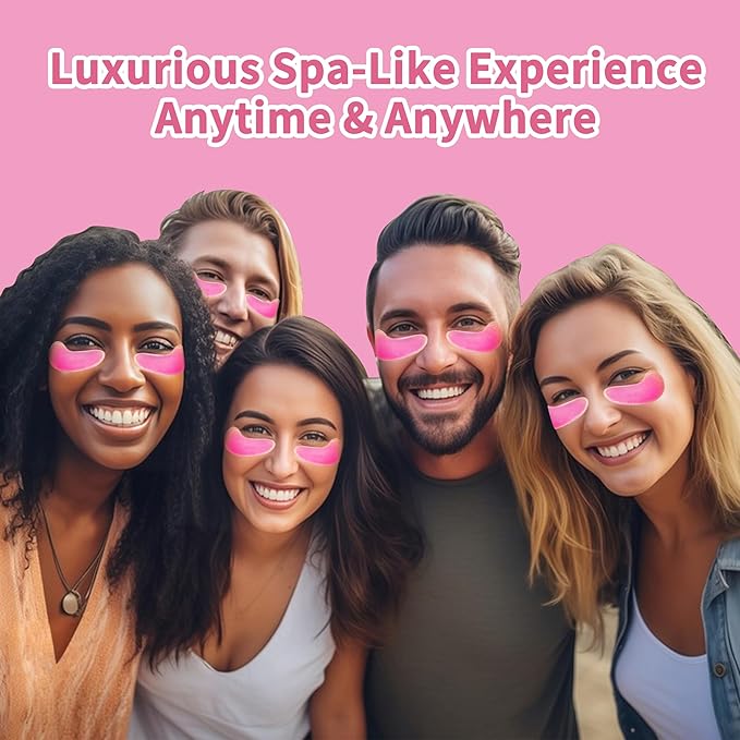 Eye Mask, Pink Rose Under Eye Patches (20 Pairs) Pink Rose Under Eye Masks Hyaluronic Acid Eye Patches for Dark Circles and Puffiness, Reduce Wrinkles and Fine Lines Under Eye Area - Pink