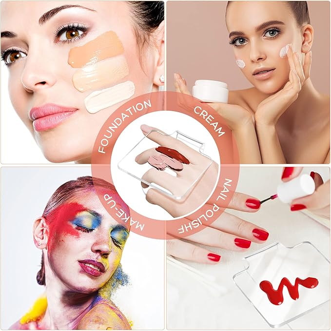 Minkissy 3pcs Makeup Hand Palette Acrylic Nail Art