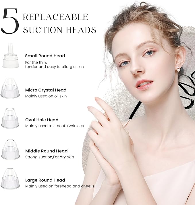 2025 Blackhead Remover Pore Vacuum,Facial Pore Cleaner-5 Suction Power,5 Probes,USB Rechargeable Blackhead Vacuum Kit Electric Acne Extractor Tool for Adult