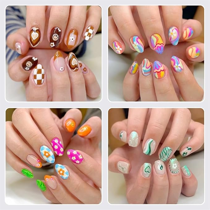 5Pcs Dual-Tipped Silicone Nail Art Pens, 5Pcs 2-Way Dotting Tools for Resin, Foil, Carving, Drawing & Shaping - Professional Nail Design Kit for Home & Salon