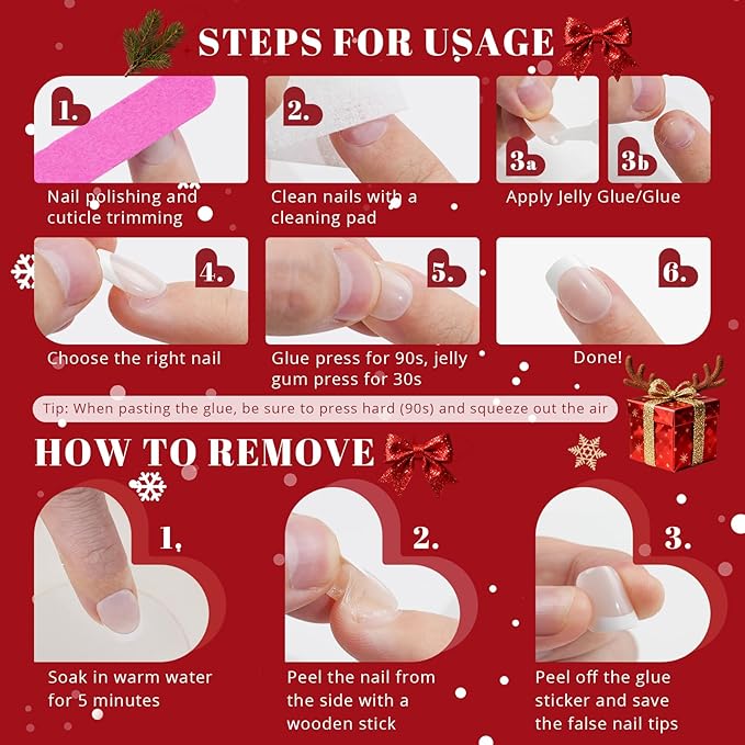 Christmas Press On Nails Almond - Jofay Fashion Red Cat Eye Press On Nails, Swirl Santa Hat Fake Nails with Glue for Women, Glossy Reusable Soft Gel Glue On Nails 32Pcs