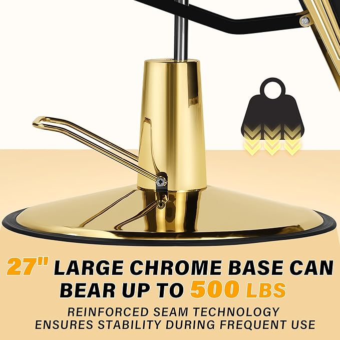 Barber Chair Professional Reclining Salon Chair for Hair Stylist Heavy Duty Hydraulic 360 Degree Swivel, Height Adjustable Spa Beauty Equipment for Barbershop