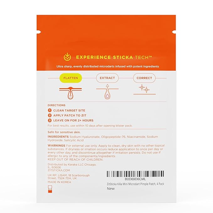 ZitSticka Killa Pimple Patches for Face - World's Most Potent Pimple Patch with Fast-Acting Microdarts - Starts Working within 26 Hours for Deep, Early-Stage Zits - Mini 24 Count