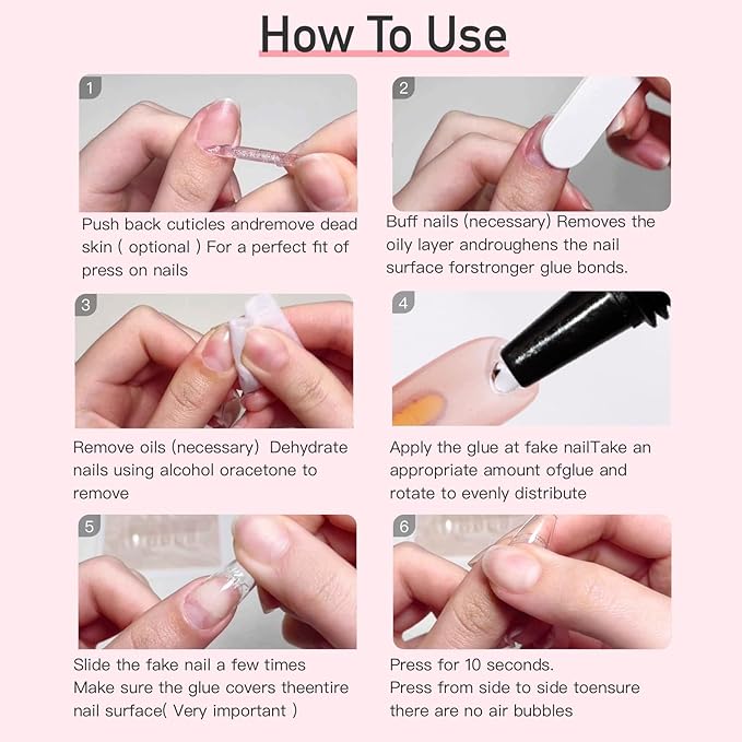 Curvlife 10g Semi-Solid Glue and 20ml Pinpoint Glue Remover Kit - Gel for Press on Nails, Quick Dry No UV Lamp Needed with Gentle Non-Acetone Remover, Fake Nail Tips