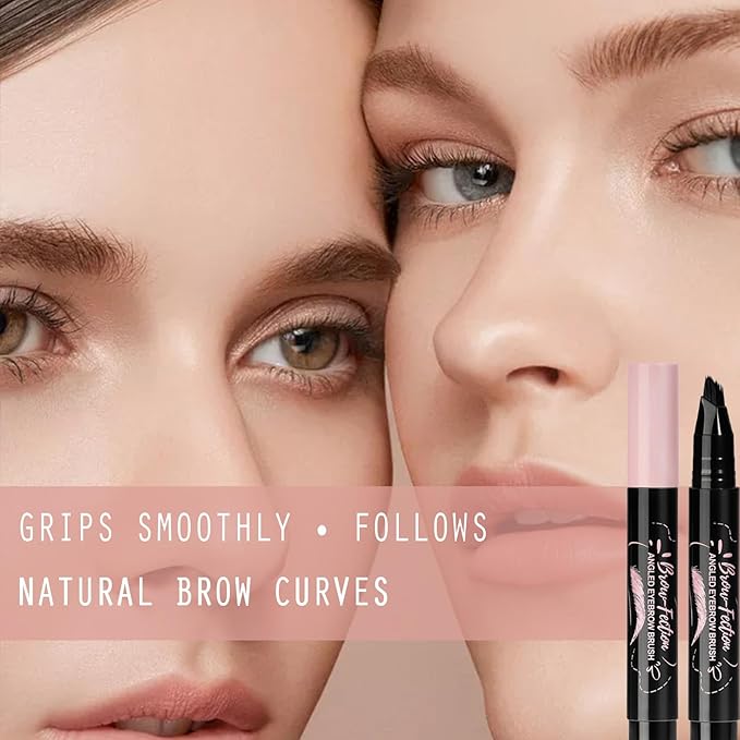 Eyebrow Pen, Waterproof Eyebrow Pencils for Women - Angled Brow Brush & Multi-Fork Tip Microblading Brow Pen, Precisely Creates Natural Hair-Like Brows, Easy to Use 02-Tawny Brown