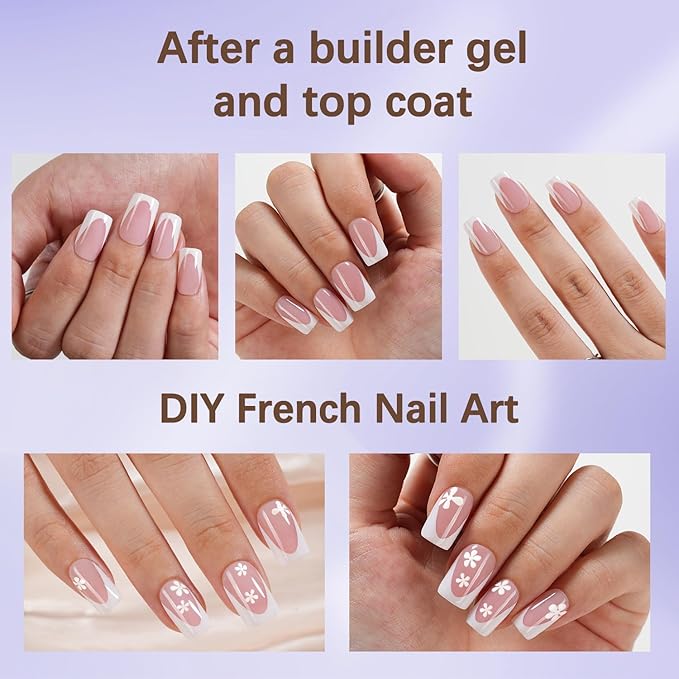 Misssix French Tip Press On Nails, 160Pcs Pink French Gel Nail Tips, Short Square Soft Gel Fake Nails, X-BASIC Tips Kit for Nail Art DIY 16 Sizes