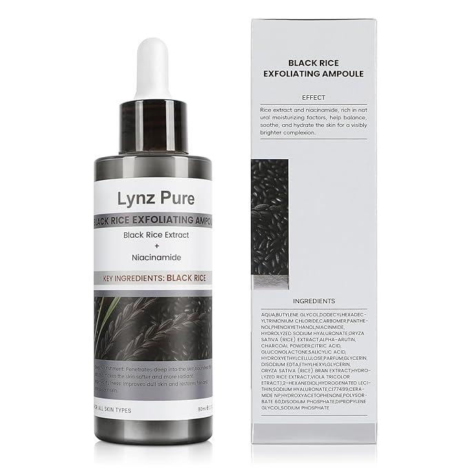 Peel Shot Glow Black Rice & Niacinamide Exfoliating Ampoule - Soft Peel for Face & Body to Visibly Refine Pores, Brighten Skin, Deep Pore Cleansing - For All Skin Types, 2.71 Fl Oz