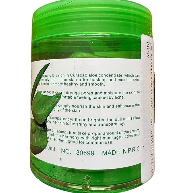 Aloe Vera Gel for Face, Body & Hair, Soothing Aloe Face Moisturizer, Multipurpose Skin Care, Hydrating Aloe Gel, Claming after sunburn 250ml (Aloe Vera)