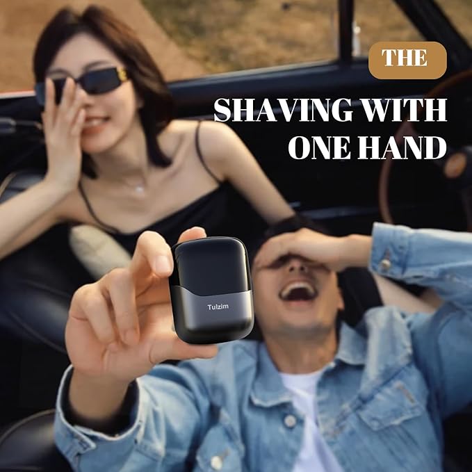 Electric Foil Shaver for Men: Portable Electric Razor for Beard/Face - 3 Floating Blade LED Display USB-C Fast Rechargeable - IPX7 Waterproof for Travel & Home - Carbon Gray