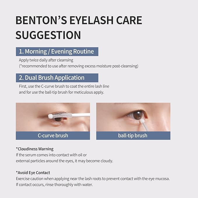 BENTON HONEST Eyelash Serum - Korean Skin Care Lash Serum with Hyaluronic Acid & Peptides | Eyelash & Eyebrow Growth Serum (0.33 fl oz)