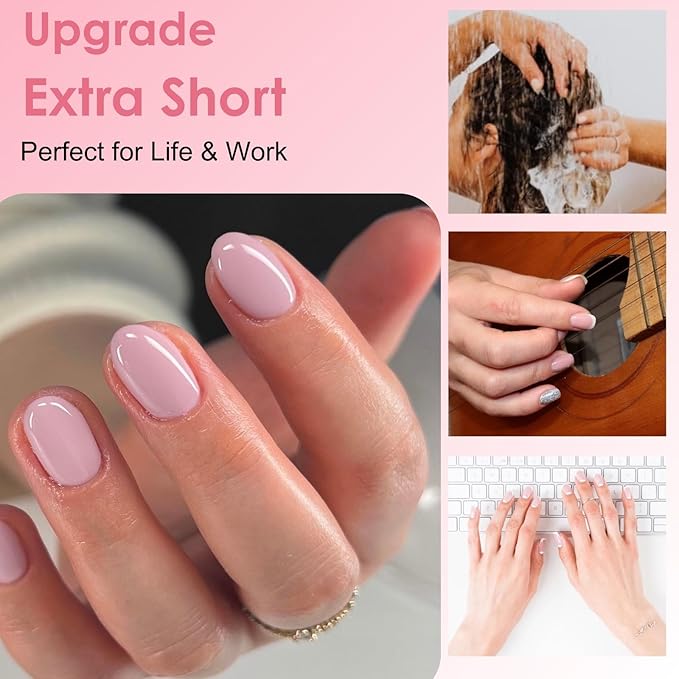 Extra Short Round Nail Tips,SINOKAME Gel Nail Tips with Tip Primer Cover,Clear Gel Press On Nails Full Matte Paintable,15 Sizes 600Pcs Short Fake Nails Glue on Nails for DIY Salon