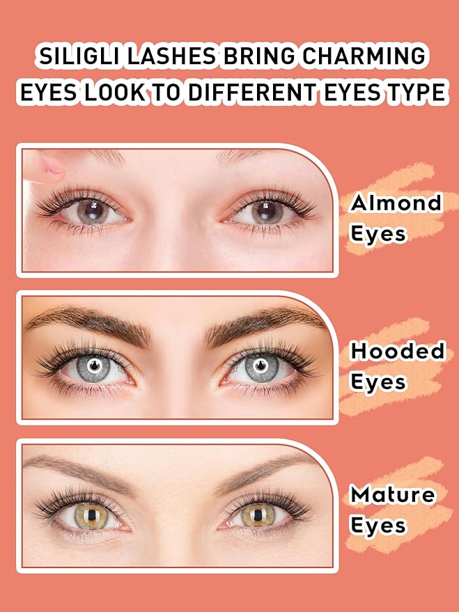 Wispy Cat Eye Lashes False Eyelashes Natural 10mm Short Lash Pack Soft Strip Eyelash 3D Volume C Curl Natural Eyelashes 7 Pair Siligli Lashes