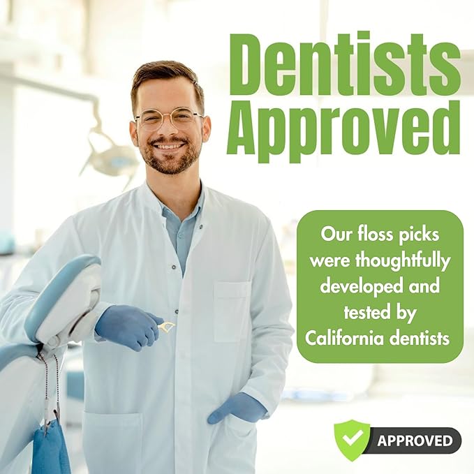 Plant Based Floss Picks(220pcs) with Travel Case- Planet-Friendly Thin Single Thread Dental Picks, Shred-Resistant- Easy Glide for Plaque Removal & Gentle on Gum -Oral Care for Adults & Kids