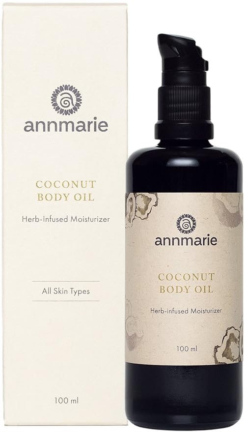 Annmarie Skin Care Coconut Body Oil - Herb-Infused Moisturizer with Extra Virgin Coconut Oil + Rooibos (100 Milliliters, 3.4 Fluid Ounces)