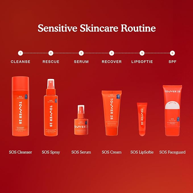 Tower 28 SOS Gel Cleanser + Makeup Remover for Sensitive Skin, Gentle Hydrating pH-Balanced Face Wash Removes Makeup and SPF Without Drying - 150ML