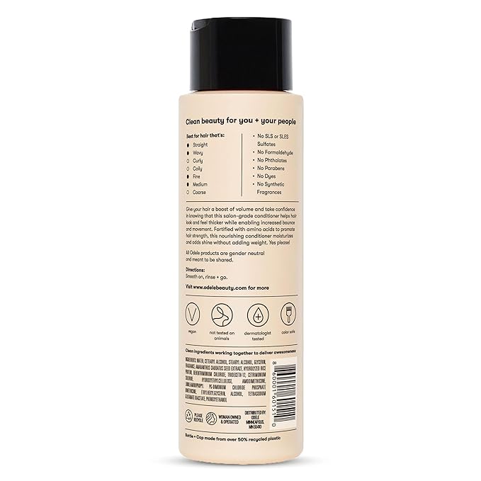 Odele Volumizing Sulfate-Free Conditioner, Adds Moisture, Shine, and Fullness for Straight or Wavy Hair Types, 13 Fl Oz
