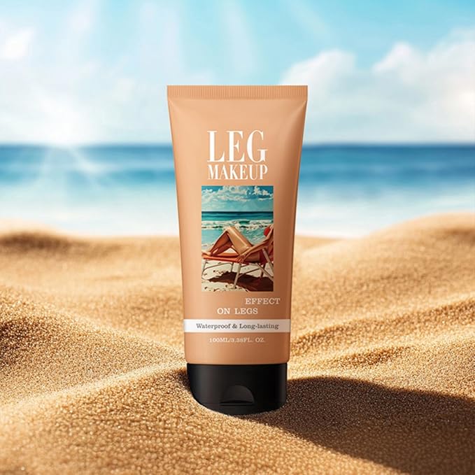 Legs Makeup Waterproof with Brush - No Transfer Body Concealer for Varicose Veins Appearance, Tattoo & Scar Cover Up for All Skin Tones, Waterproof (Medium)