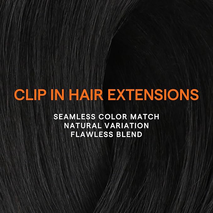 Full Shine Black Clip in Hair Extensions Real Human Hair 22 Inch Straight Real Hair Extensions for Thin Hair Triple Weft Black Clip in Extensions 7 Pcs 120 G