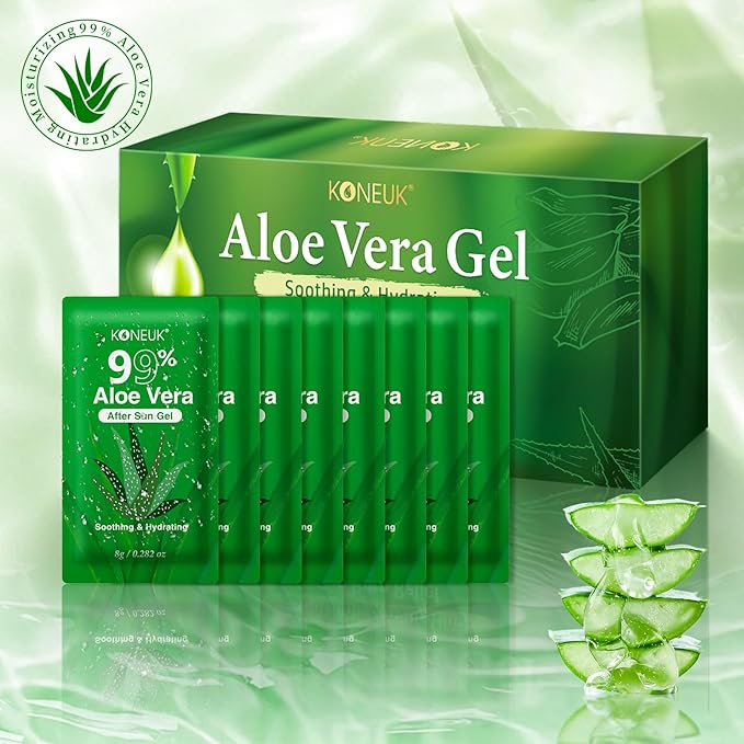 100 Pack Bulk Aloe Vera Gel, 99% Pure Aloe Vera Gel for Face, Hair, Skin, Body, Sunburn Relief, Hydrating Aloe Gel Travel Size Suitable for All Skin Types, Aloe Gel for After Sun Skin Care Relief