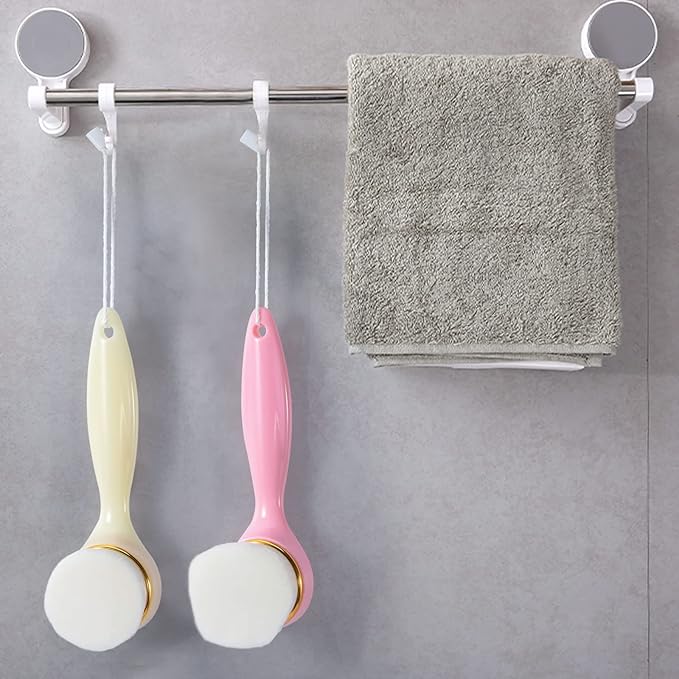 2 Pack Soft Bristle Facial Cleansing Brush for Deep Pore Cleaning, Face Exfoliating Scrub Brush for Face Cleansing Skincare Massaging (Pink and Jade White)