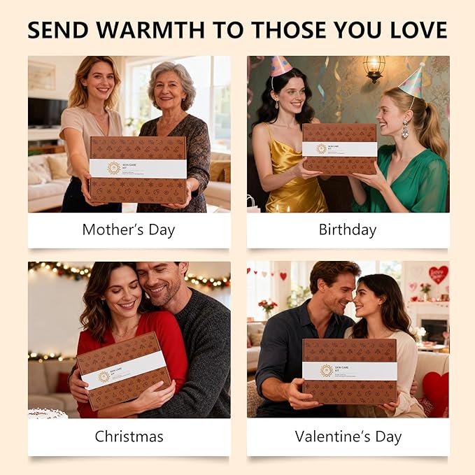 Christmas Gifts for Women, Coconut 32 Pcs Facial Skin Care Kit, Home Spa & Self-Care Gifts, Bath and Body Gifts, Lip Oil, Face Sheet Mask, Serum, Birthday, Valentines, Mother Day, All Occasion Present