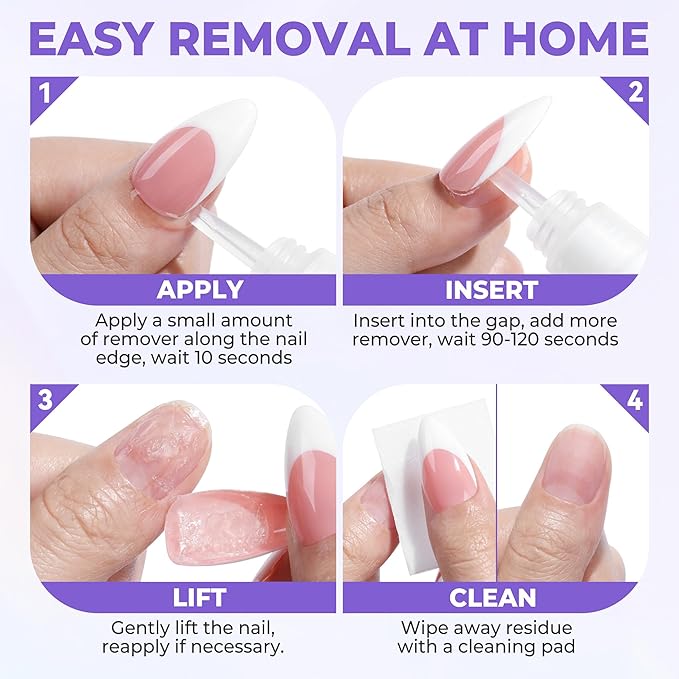 30ml Nail Glue Remover: Multi-functional Press On Nail Remover, Gentle Non-Acetone Nail Polish Remover for Gel Nails Tips, Quick Easy Removal Glueoff, Not for Gel Polish