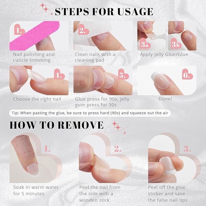 Cat Eye Press on Nails Short, Jofay Fashion Soft Gel Fake Nails, Gray Press on Nails, Reusable & Stylish Acrylic False Nails, Stick on Nails for Women Girls Gift, Glue on Nails Kit 32 Pcs