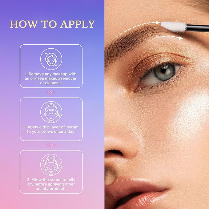 VieBeauti Eyebrow Growth Serum: Eyebrow Serum to Grow Brows with Advanced Formula to Boost Longer Fuller and Thicker Looking Eyebrows 3mL