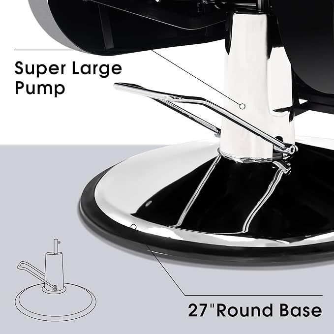 BarberPub Hydraulic Recline Barber Chair All Purpose Salon Beauty Spa Styling Equipment 9208 (Grey)