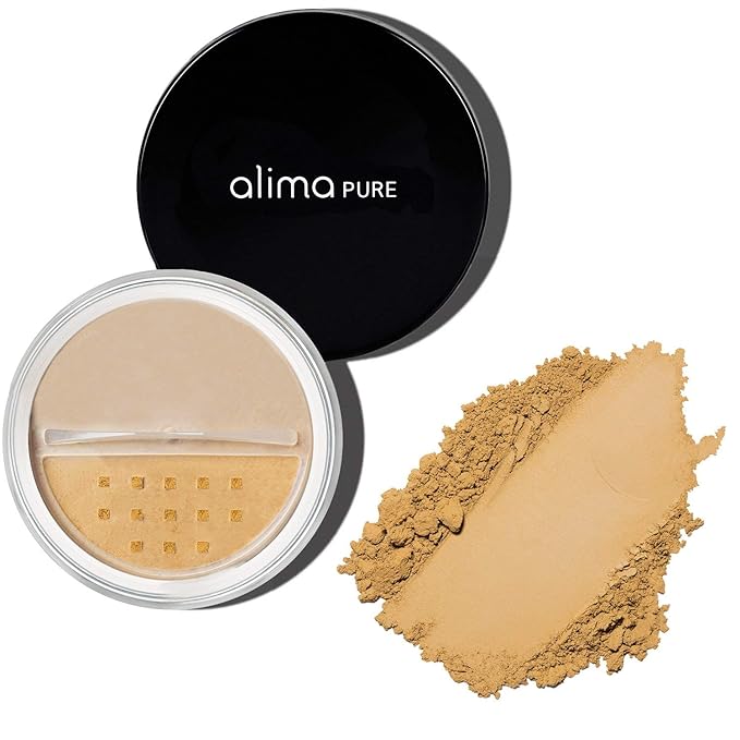 Alima Pure Matte Foundation Loose Mineral Powder Foundation Makeup, Loose Powder Makeup Oil Free Talc Free Powder, Natural Makeup Mineral Foundation Full Coverage Natural Foundation Powder .16 oz/4.5g