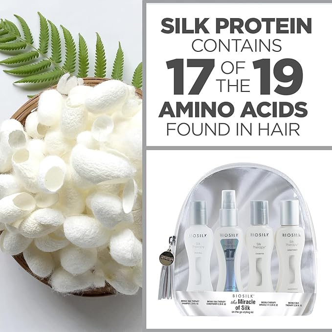 Biosilk The Miracle of Silk Kit, Includes Silk Therapy Shampoo, Conditioner, Original Leave-In Treatment, Miracle 17 Leave-In Treatment, 2.26 Oz Each