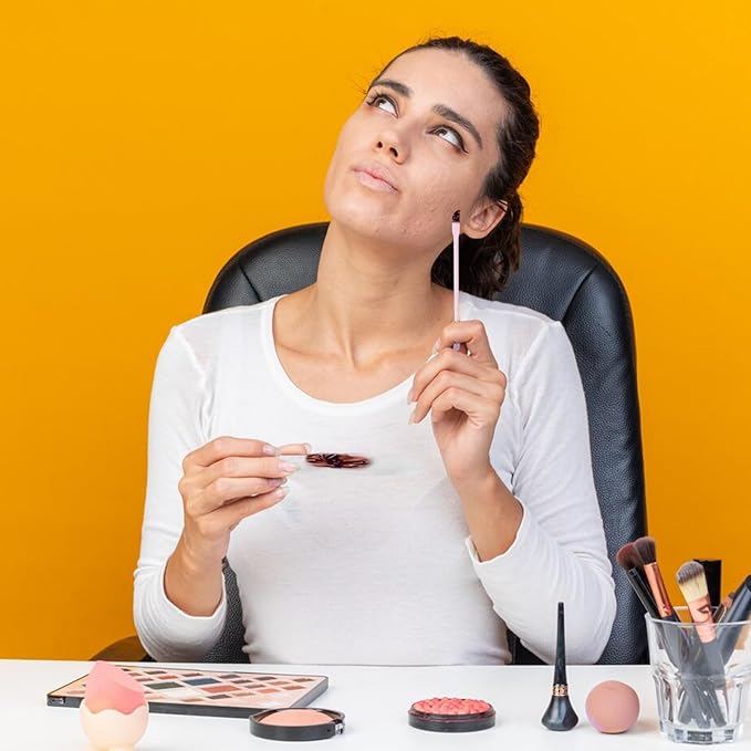 Makeup Mixing Palette Spatula Set, 2PCS Mini Acrylic Makeup Palette & 2PCS Silicone Skincare Spatula, Cream Foundation Palette for Mixing and Save Cosmetics (Pink,Square+Heart)