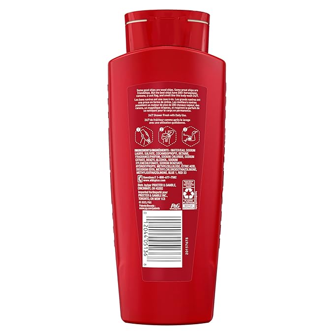 Old Spice Refreshing Body Wash for Men, 3X Defense, 24/7 Shower Fresh with Long Lasting Scent, Red Collection, Captain with Bergamot Scent, 24 oz (Pack of 4)