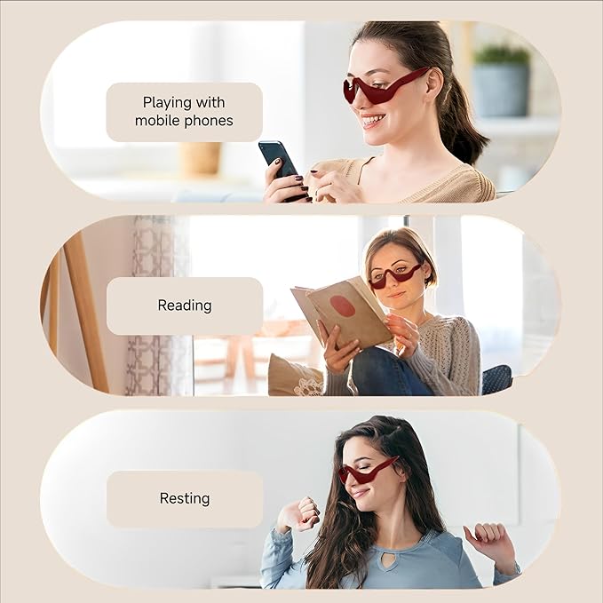 Under-Eye Red Light Therapy Device with Microcurren, 3D Contour Eye Massager for Dark Circles, Eye Bags & Wrinkles, Rechargeable Under Eye Treatment Device for Puffiness and Fine Lines