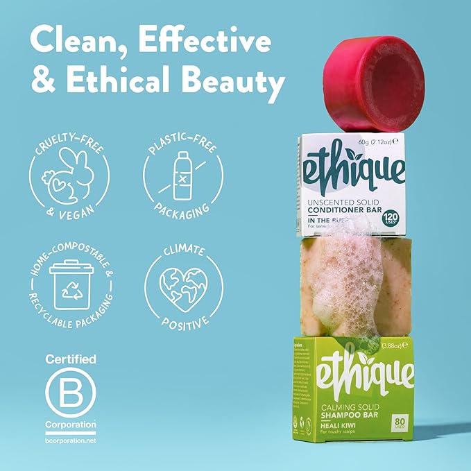 Ethique Frizz Wrangler - Smoothing Solid Shampoo Bar for Dry & Damaged Hair - Vegan, Eco-Friendly, Plastic-Free, Cruelty-Free, 3.88 oz(Pack of 1)