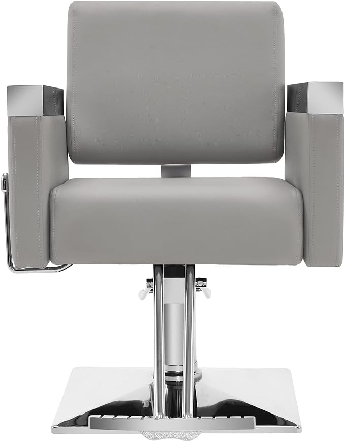 BarberPub Classic Recline Hydraulic Barber Chair Salon Spa Chair Hair Styling Beauty Equipment 3021 (Grey)