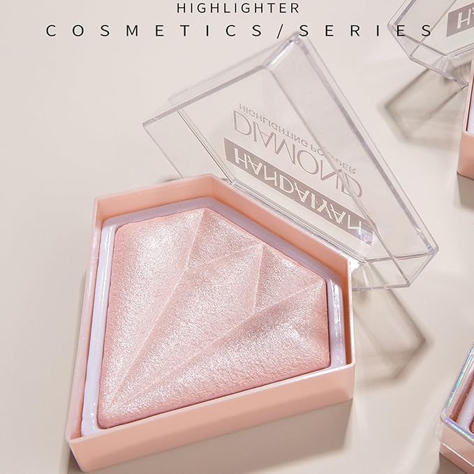 MEICOLY Baked Highlighter Powder Palette,Natural Face Highlighter Shimmer Powder,Long Lasting Glittery Highlighter Makeup Face Luminizer,01 Pearl White