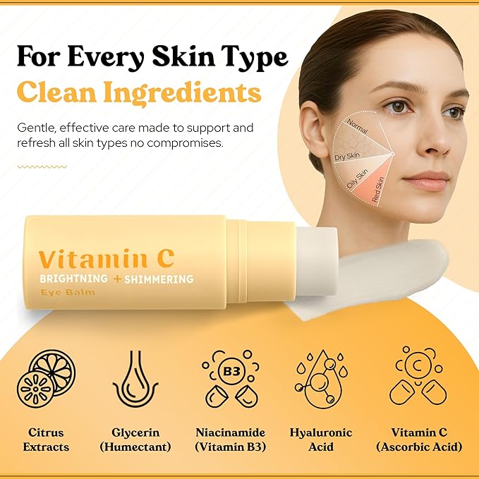 BellaBLISS Vitamin C Eye Balm Stick โ Lightweight Under Eye Cream for Puffiness, Dark Circles & Wrinkles โ Made in Korea โ 0.35 oz / 10 g โ Pack of 2