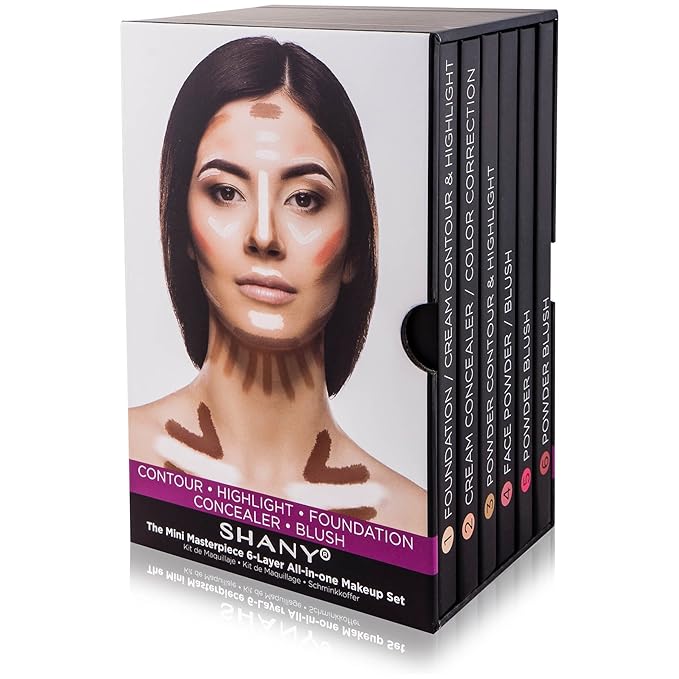 SHANY The Mini Masterpiece 6 Layers Makeup Foundation, Concealer, Camouflage, Contour, Blush and Face Cosmetics Sets - 6 Make up Kits Palettes