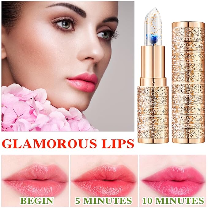 2 Pcs Temperature Color Change Lipstick,Long Lasting Nourishing Moisturizing Lipgloss,Magic Temperature Color Changing Lipstick,Lip Gloss,Waterproof Matte Lip Balm Makeup AB008